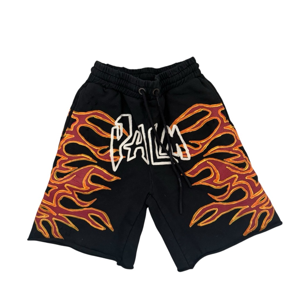Palm Angels Grafitti Flames Logo Print Short